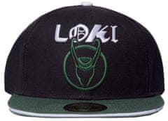CurePink Čepice - snapback kšiltovka Marvel: Loki logo (nastavitelná)