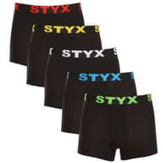 Styx 5PACK pánské boxerky sportovní guma černé (5G9601) - velikost M