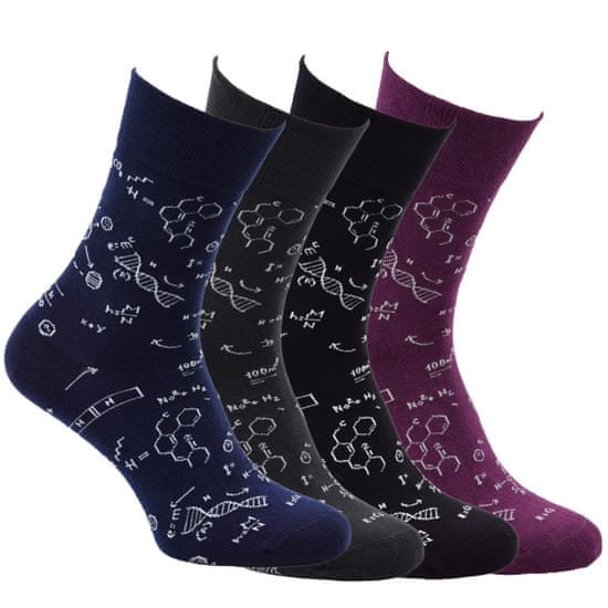 Zdravé Ponožky Zdravé ponožky pánské klasické bavlněné vzorované ponožky Science 7103123 4-pack