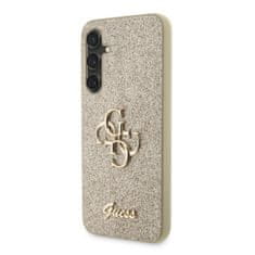 Guess Zadní kryt PU Fixed Glitter 4G Metal Logo pro Samsung Galaxy S23 FE Gold