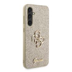 Guess Zadní kryt PU Fixed Glitter 4G Metal Logo pro Samsung Galaxy S23 FE Gold