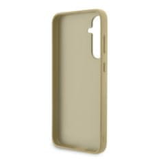 Guess Zadní kryt PU Fixed Glitter 4G Metal Logo pro Samsung Galaxy S23 FE Gold