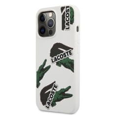 Lacoste Zadní kryt Liquid Silicone Allover Pattern pro iPhone 13 Pro White