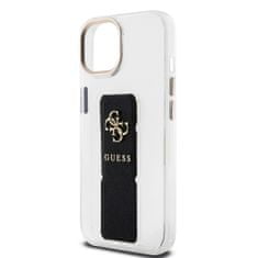 Guess Zadní kryt PU Grip Stand 4G Metal Logopro iPhone 15 Black