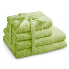 AmeliaHome Sada bavlněných ručníků AMARI světle zelená, velikost 2*70x140+2*50x100