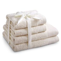 AmeliaHome Sada bavlněných ručníků AMARI ecru, velikost 2*70x140+2*50x100