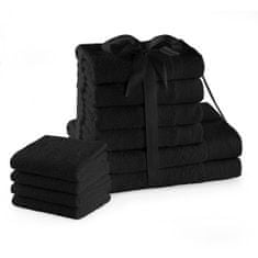 AmeliaHome Sada bavlněných ručníků Amari I černá, velikost 2*70x140+4*50x100+4*30x50
