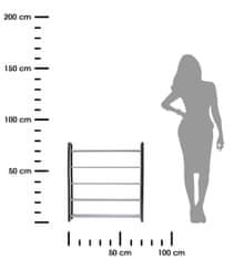 Dekorstyle Botník s 5 policemi BROADY stříbrný/černý