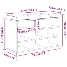 Greatstore Lavice s botníkem dub sonoma 82 x 32 x 50 cm kompozitní dřevo