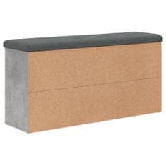 Greatstore Lavice s botníkem betonově šedá 102x32x50 cm kompozitní dřevo