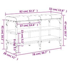 Greatstore Lavice s botníkem kouřový dub 82 x 32 x 47 cm kompozitní dřevo