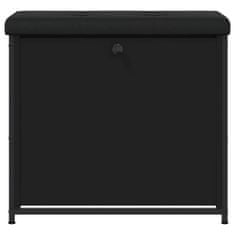 Vidaxl Botníková lavice s výklopnou zásuvkou černá 62 x 32 x 56 cm