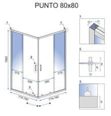 REA Sprchový kout PUNTO 80x80