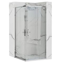 BPS-koupelny Čtvercový sprchový kout REA PUNTO 90x90 cm, chrom se sprchovou vaničkou Savoy černá