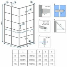 REA Sprchový kout MOLIER 80 - 80x80