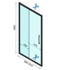 BPS-koupelny 3-stěnný sprchový kout REA RAPID SLIDE 140/dveře x 90/zástěna cm, zlatý