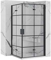 BPS-koupelny Čtvercový sprchový kout REA MOLIER BLACK DOUBLE 80x80 cm, černý