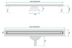 BPS-koupelny Odtokový žlab REA NEOX SLIM pro 90 cm, zlatý kartáčovaný