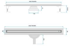 BPS-koupelny Odtokový žlab REA NEOX SLIM pro 70 cm, zlatý