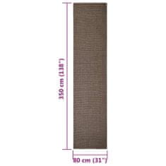 Vidaxl Koberec přírodní sisal 80 x 350 cm hnědý