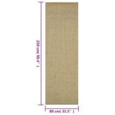 Vidaxl Koberec přírodní sisal 80 x 250 cm zelený