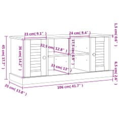 Vidaxl Lavice s botníkem VIGO bílá 106x35x45 cm masivní borové dřevo