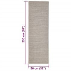 Vidaxl Koberec přírodní sisal 80 x 250 cm pískový