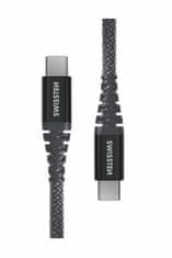 SWISSTEN DATOVÝ KABEL KEVLAR USB-C / USB-C 1,5 M 71542010, šedá