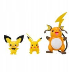 Jazwares POKEMON Select Pichu Pikachu Raichu 3 figurky