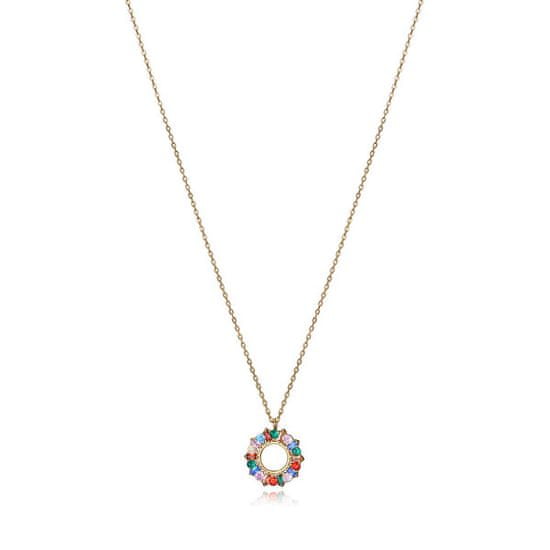 Viceroy Pozlacený náhrdelník s barevnými zirkony Elegant 13174C100-39