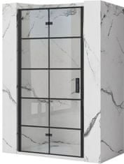 BPS-koupelny Jednokřídlé sprchové dveře REA MOLIER 90 cm + stěnový profil s magnetickým těsněním, černé