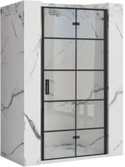 BPS-koupelny Jednokřídlé sprchové dveře REA MOLIER 90 cm + stěnový profil s magnetickým těsněním, černé