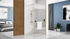 BPS-koupelny Bezrámová sprchová zástěna REA AERO INTIMO 120 cm + police a věšák EVO, zlatá kartáčovaná