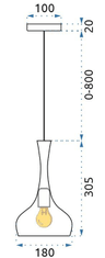 Toolight Zrcadlová závěsná lampa SATIN APP282-1CP