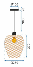 BPS-koupelny Stropní závěsné svítidlo Boho Natural APP885-1CP