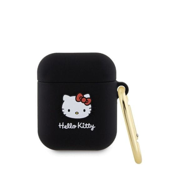 HELLO KITTY 3D Kitty Head pouzdro na Airpods 1/2, černé