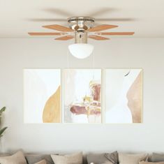 Petromila Ozdobný stropní ventilátor se světlem 82 cm světle hnědý