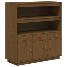 Vidaxl Skříň highboard medově hnědá 100x40x108,5 cm masivní borovice