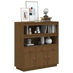 Vidaxl Skříň highboard medově hnědá 100x40x108,5 cm masivní borovice