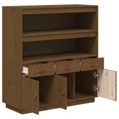 Vidaxl Skříň highboard medově hnědá 100x40x108,5 cm masivní borovice