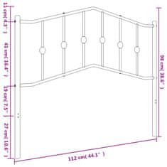 Greatstore Kovové čelo postele černé 107 cm