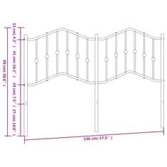 Vidaxl Kovové čelo postele černé 140 cm