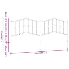 Vidaxl Kovové čelo postele černé 200 cm