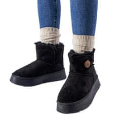 Černé zateplené sněhové boty na knoflíky velikost 40