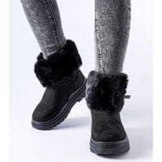 Černé zateplené sněhové boty se zipy velikost 41