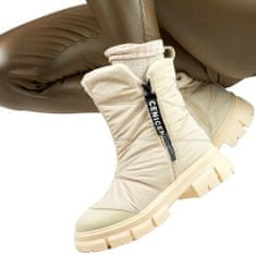Zimní boty béžové sněhule vysoké velikost 40