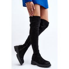 Dámské boty La.Fi Flat Knee Heeled Boots 270068B-SU Black velikost 41