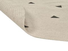 Beliani Kulatý bavlněný koberec 140 cm béžový DURG