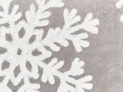 Beliani Sametový polštář vánoční motiv 45 x 45 cm šedý MURRAYA