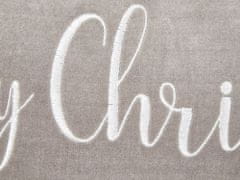 Beliani Sametový polštář se střapci vánoční motiv 30 x 50 cm šedý LITHOPS